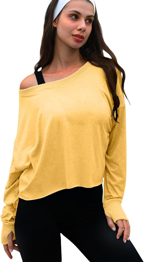 UNIANKIYA Open Back Workout Tops for Women Long Sleeve Cropped Athletic Clothes Gym Running Yoga Low Impact Sports T Shirts