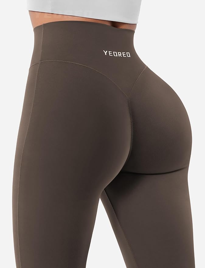YEOREO Women's Mini Flared Workout High Waist No Front Seam Yoga Legging Pants