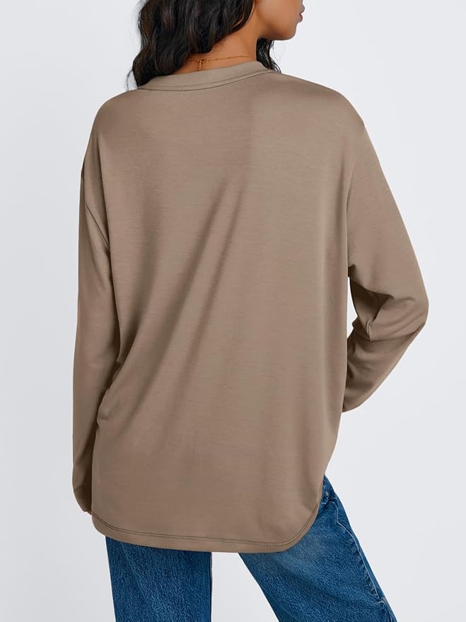 Trendy Queen Womens Spring Tops Oversized Long Sleeve T Shirts 2026 Basic Tee Fall Casual Workout Y2K Clothes