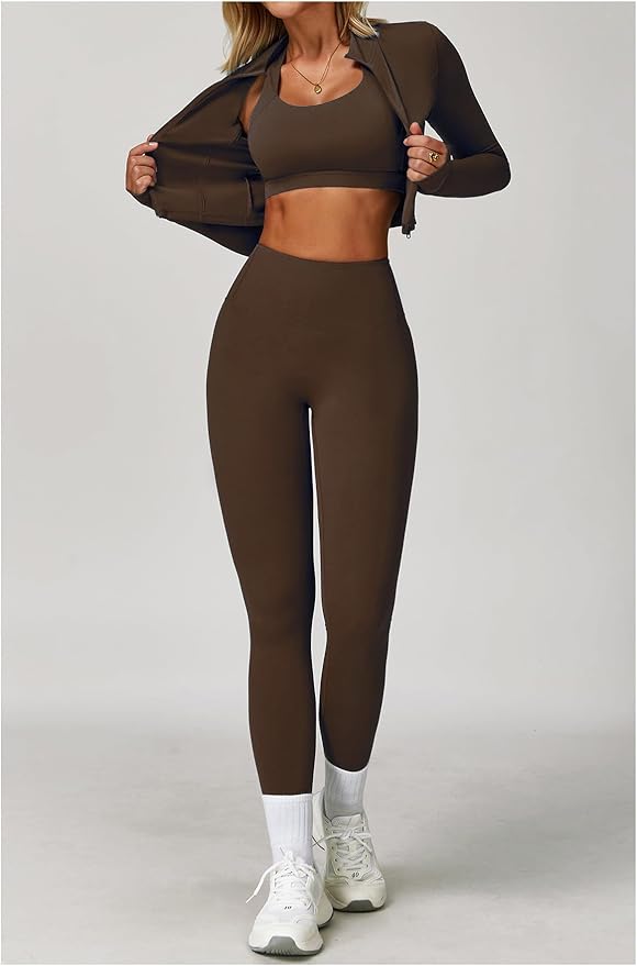 Yknktstc Womens Full Zip Athletic Jacket with Thumbhole Long Sleeve Crop Top Running Workout Yoga Sportswear Shirt