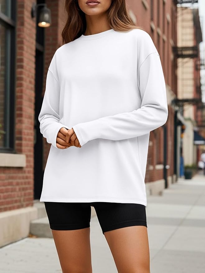 Trendy Queen Womens Spring Tops Oversized Long Sleeve T Shirts 2026 Basic Tee Fall Casual Workout Y2K Clothes