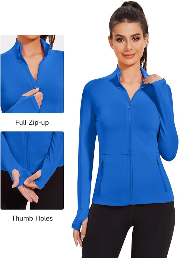 VUTRU Women's Workout Yoga Jacket Full Zip Running Athletic Track Jacket