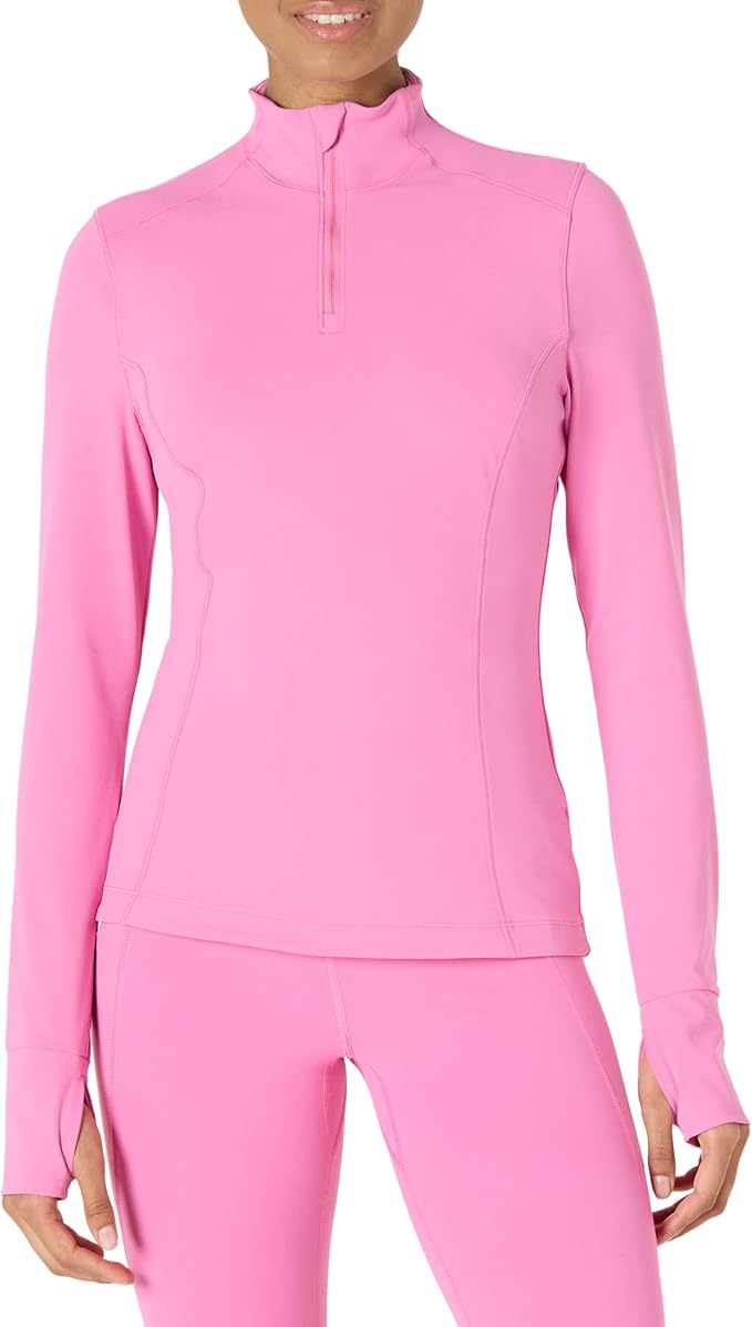 Amazon Essentials Women's Active FormFlex Buttery Soft Slim Fit Quarter Zip Long Sleeve Pullover Jacket