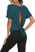 Bestisun Workout Tank Tops Open Back Yoga Exercise Shirts Tie Back Athletic Clothes for Women