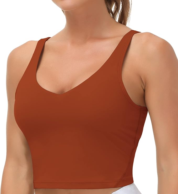 THE GYM PEOPLE Womens' Sports Bra Longline Wirefree Padded with Medium Support