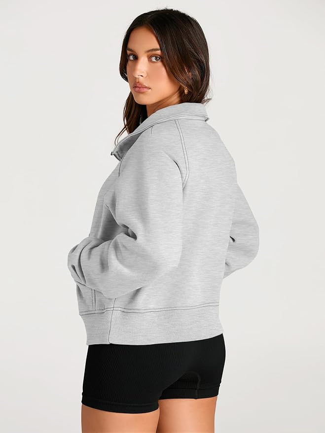 AUTOMET Womens Sweatshirts Half Zip Cropped Pullover Fleece Quarter Zipper Hoodies 2026 Fall Fashion Outfits Clothes
