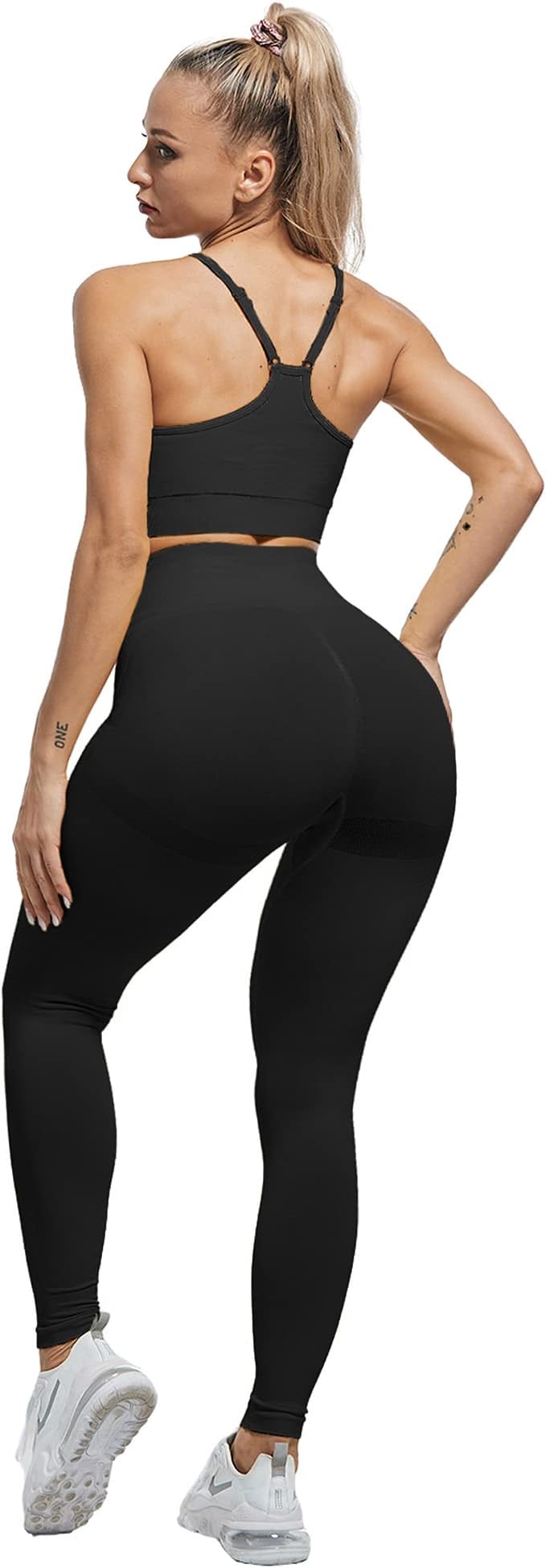 CHRLEISURE Workout Leggings Sets for Women, Gym Scrunch Butt Butt Lifting Seamless Leggings 3 Piece
