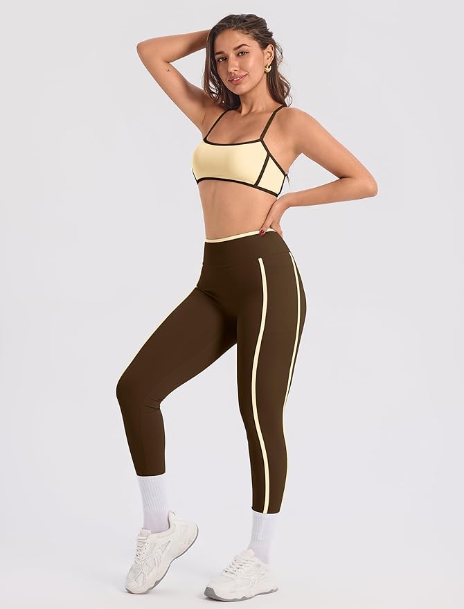 ABOCIW Womens Color Block Workout Sets Racerback Tank Top High Waist Leggings Gym Set Yoga Pilates Outfits