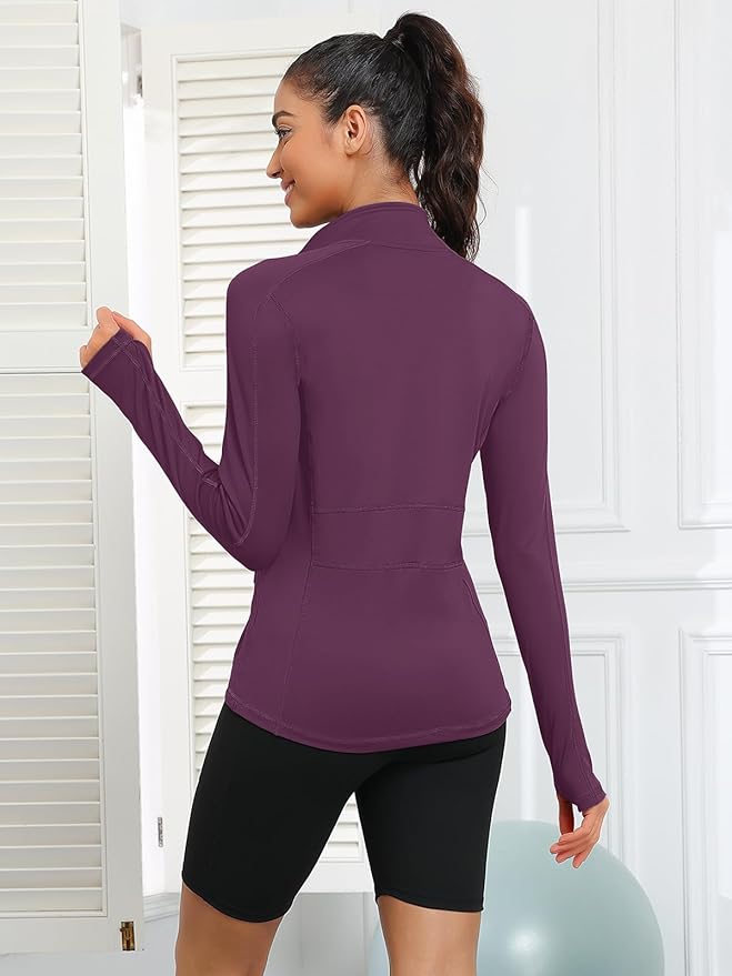VUTRU Women's Workout Yoga Jacket Full Zip Running Athletic Track Jacket