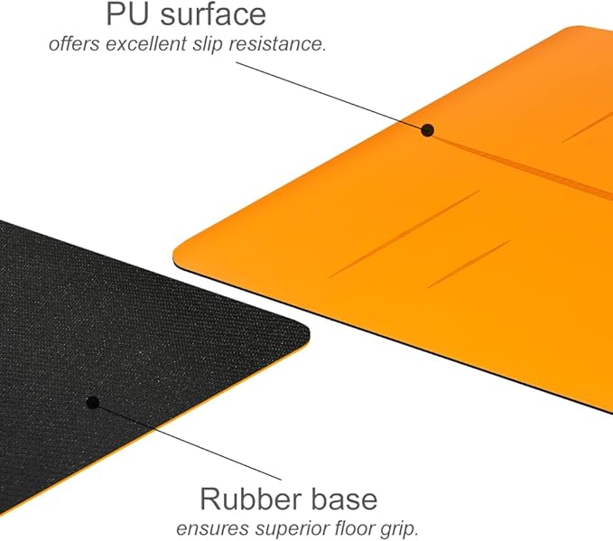 Natural Rubber Yoga Mat - Non Slip Non Toxic - 5mm Thick Yoga Mat for Hot Yoga/Pilates - Extra Large 26.8’’ with Alignment Guide - Sweat Proof - with Carrying Bag