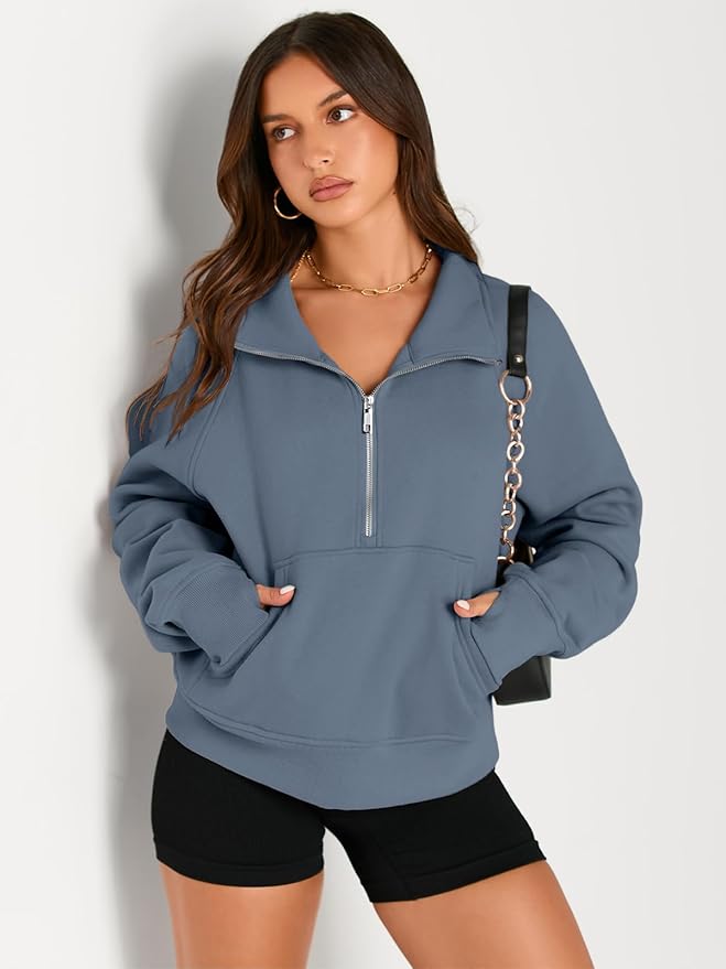 AUTOMET Womens Sweatshirts Half Zip Cropped Pullover Fleece Quarter Zipper Hoodies 2026 Fall Fashion Outfits Clothes