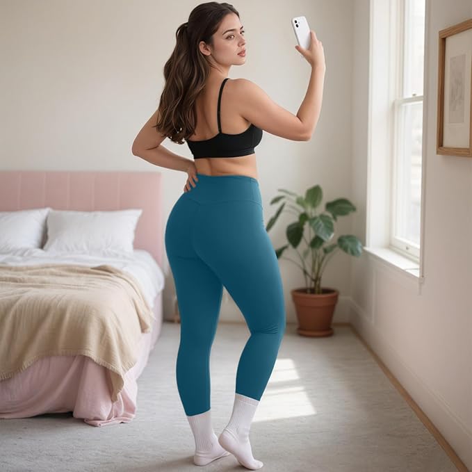 FULLSOFT Buttery Soft Leggings for Women - High Waisted Tummy Control No See Through Workout Yoga Cycling Tights Pants