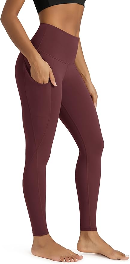 ODODOS Women's High Waisted Yoga Leggings with Pockets, Tummy Control Non See Through Workout Athletic Running Yoga Pants