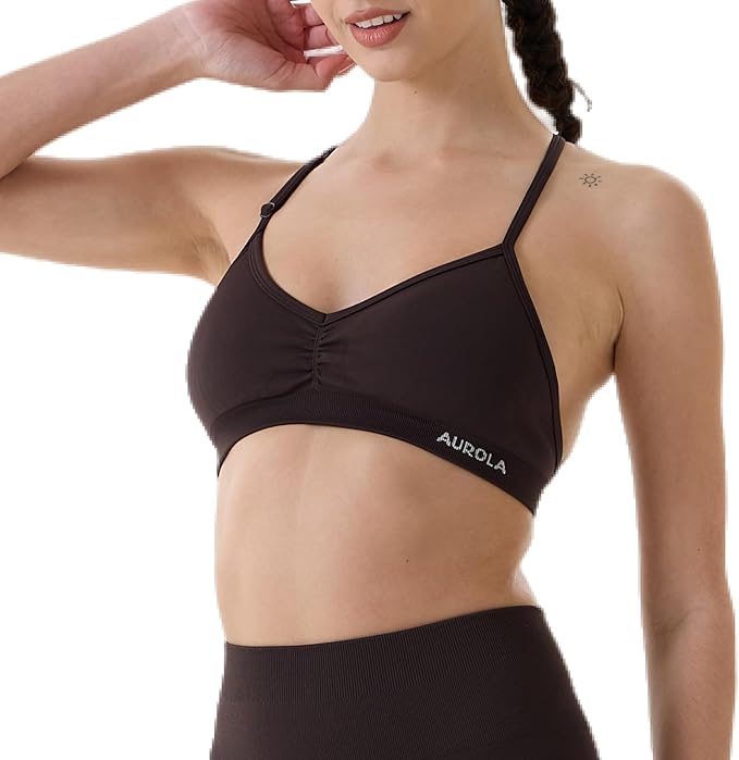 AUROLA Mercury Workout Sports Bras Women Athletic Removable Padded Backless Strapy Minimal Crop Top