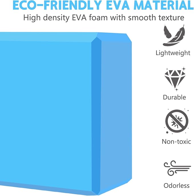 9"x6"x3" Yoga Blocks, Soft Non-Slip Surface Premium Foam Blocks, Supportive, Lightweight, Odor Resistant, Yoga Accessories for Pilates Meditation General Fitness Stretching Toning