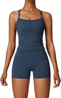 QBGJTD Two Piece Workout Sets For Women Tank Top Matching High Waist Booty Lifting Shorts Gym Yoga Active Wear Outfits