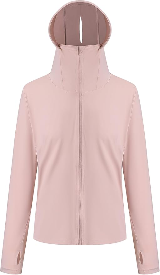 Women's UPF 50+ Sun Protection Hoodie Jacket with Pockets Lightweight Zip Up Sun Cover Up Shirt Athletic Jacket