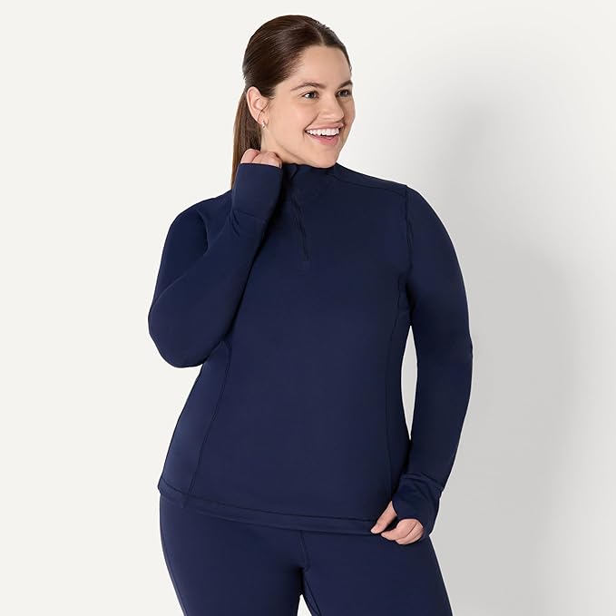 Amazon Essentials Women's Active FormFlex Buttery Soft Slim Fit Quarter Zip Long Sleeve Pullover Jacket