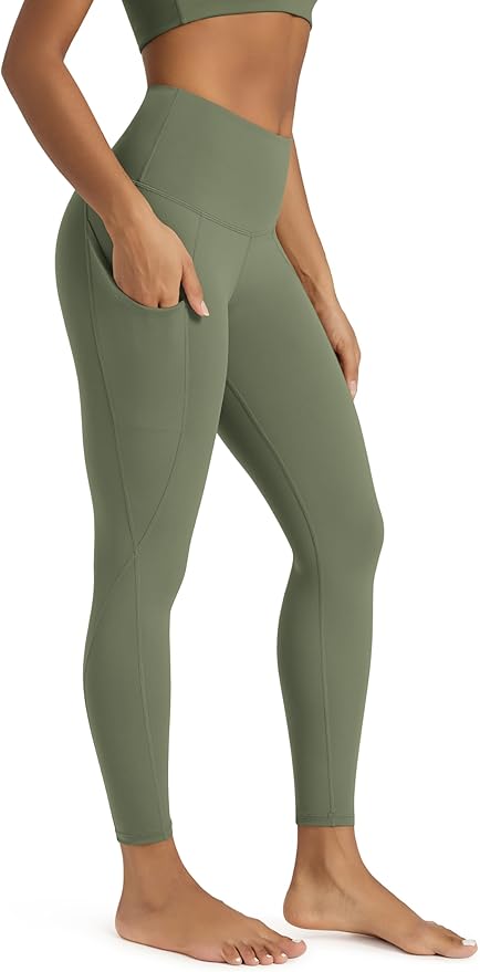 ODODOS Women's High Waisted Yoga Leggings with Pockets, Tummy Control Non See Through Workout Athletic Running Yoga Pants