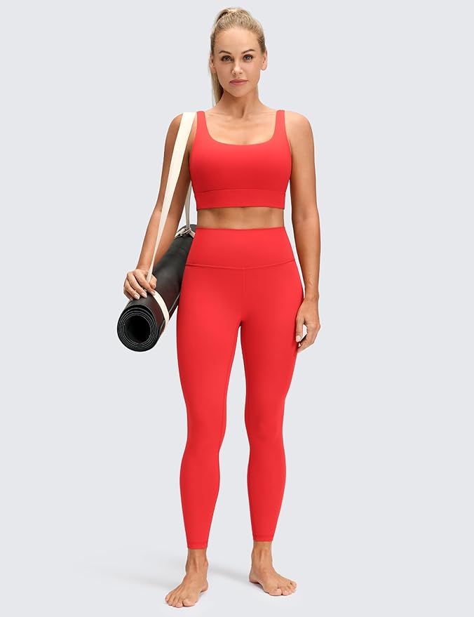 CRZ YOGA Brushed Naked Feeling Workout Leggings 25" - High Waisted Gym Compression Tummy Control Womens Yoga Pants