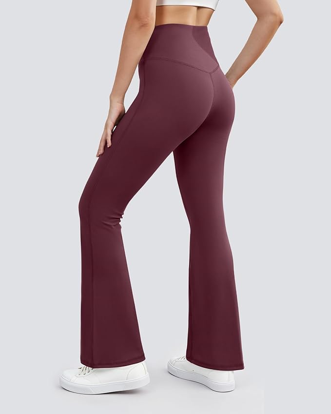 Yoga Pants for Women High Waisted Flare Leggings Bell Bottom Leggings Front Seamless Flared Workout Pants Tummy Control