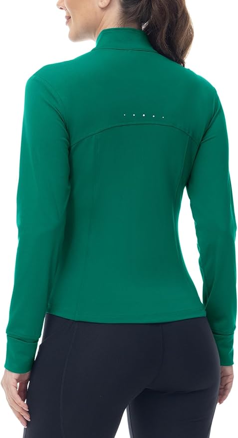 BGOWATU Women's Workout Athletic Jacket Full Zip Running Jackets Gym Yoga Track Tops with Pockets Thumb Hole