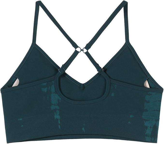 AUROLA Serpent Seamless Sports Bras for Women,Backless Padded Strappy Workout Gym Yoga Crop Tops
