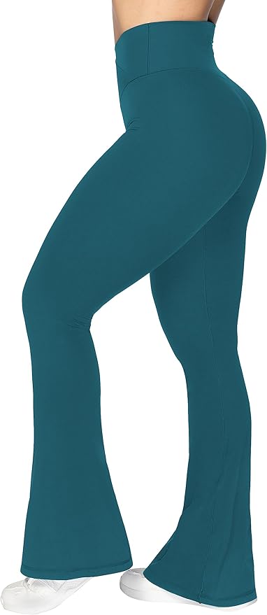 Sunzel Flare Leggings, Crossover Yoga Pants with Tummy Control, High-Waisted and Wide Leg