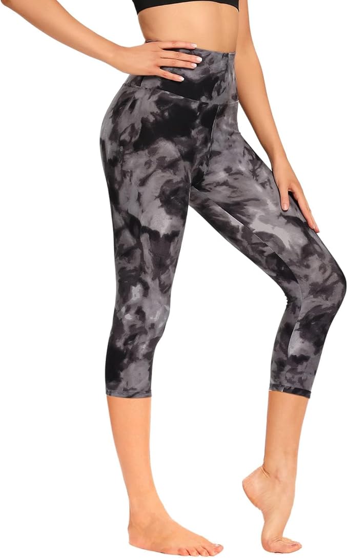 GAYHAY High Waisted Capri Leggings for Women - Soft Slim Yoga Pants for Running Cycling Workout