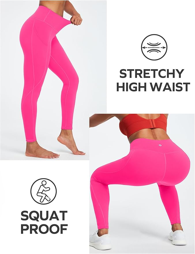 Ewedoos Leggings with Pockets for Women High Waisted Athletic Workout Compression Leggings Tummy Control Yoga Pants Women
