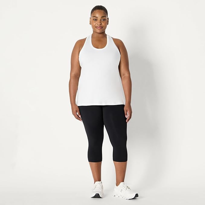 Amazon Essentials Women's Active Quick Dry Tech Stretch Racerback Scoop Neck Tank Top, Multipacks