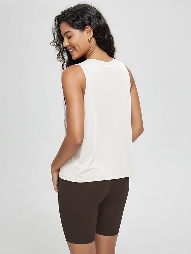 ODODOS 3-Pack Loose Tank Tops for Women Sleeveless Gym Athletic Workout Tops Yoga Shirts