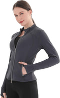 Women's Thermal Yoga Jacket - Thick Warm Full Zip Long Sleeve for Running Gym, Fleece Lined for Cold Weather Winter