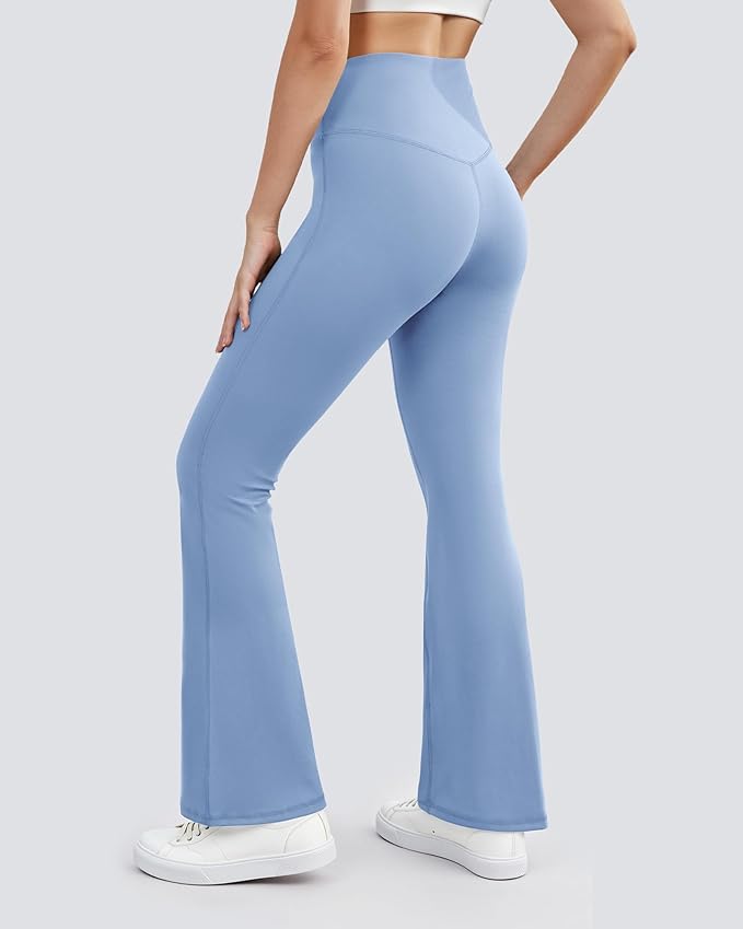 Yoga Pants for Women High Waisted Flare Leggings Bell Bottom Leggings Front Seamless Flared Workout Pants Tummy Control