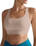 RUNNING GIRL High Impact Sports Bras for Women - Scoop Neck Strappy Sports Bra High Support Moulded Cup Workout Bra