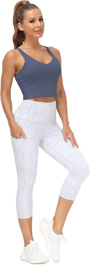 THE GYM PEOPLE Womens' Sports Bra Longline Wirefree Padded with Medium Support
