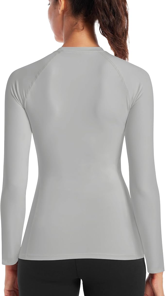Runhit Women's Long Sleeve Compression Shirt Workout Tops Athletic Base Layer Gym Yoga Running Sports Gear Quick Dry UPF 50+