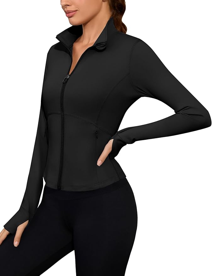 Avoogue Women Lightweight Active Jacket Full Zip Workout Running Yoga Athletic Outerwear with Pockets