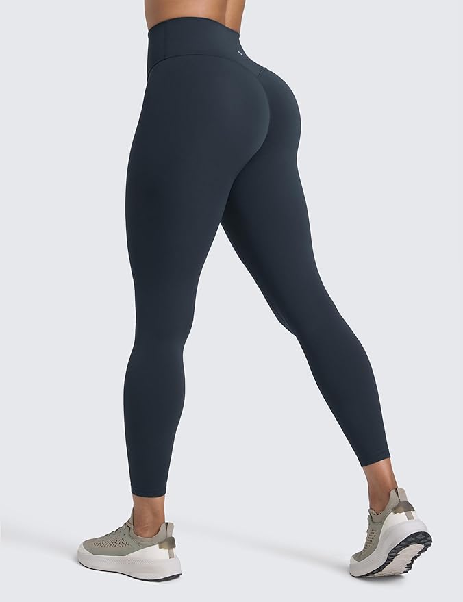 CRZ YOGA Secretsculpt Butterlift Workout Leggings 25" - No Front Seam High Waisted Womens Yoga Pants Booty Scrunch Butt