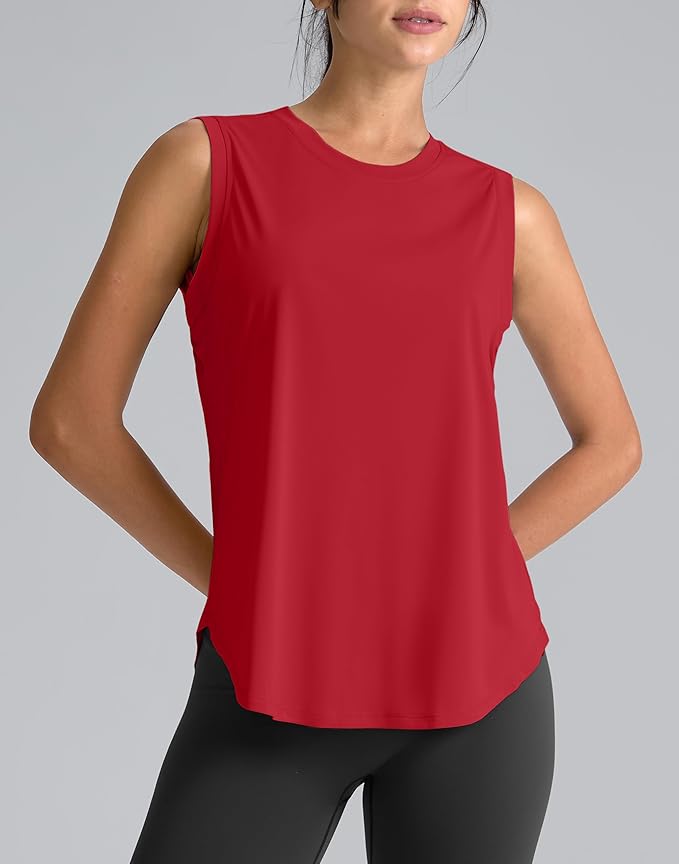 SANTINY Women's Sleeveless Workout Tops Breathable Lightweight Active Tennis Yoga Shirts Athletic Running Tank Tops for Women