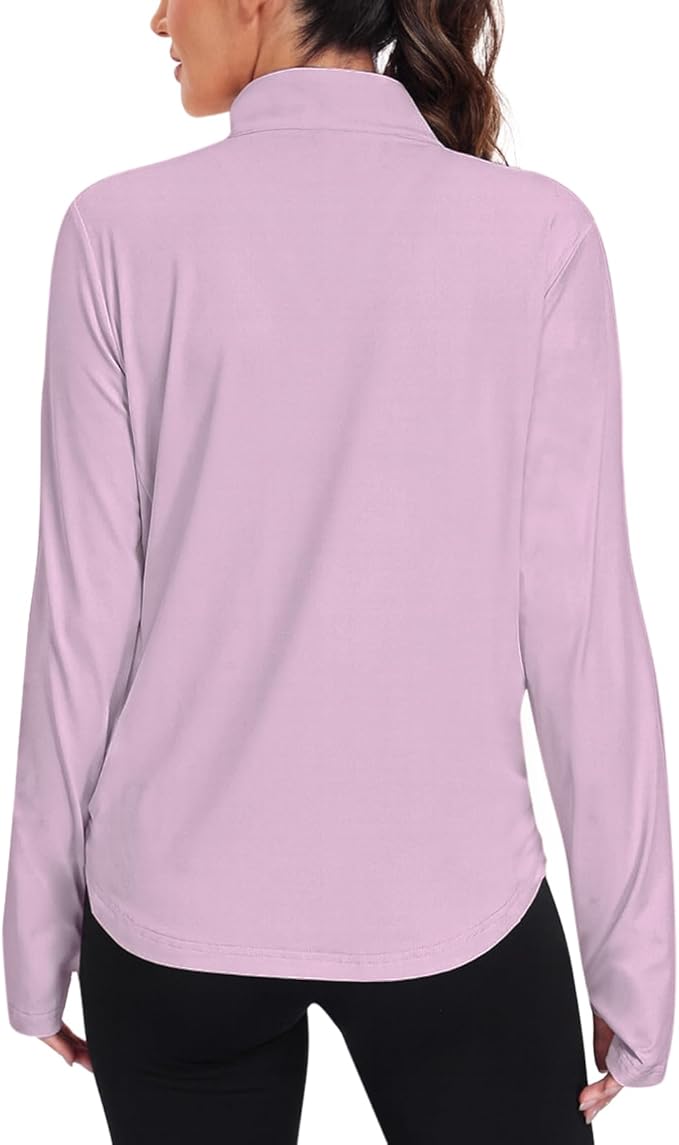 Vldnery Women's UPF 50+ Sun Protection Lightweight Jacket Zip Up Long Sleeve Sun Shirt for Women with Thumb Hole Hiking