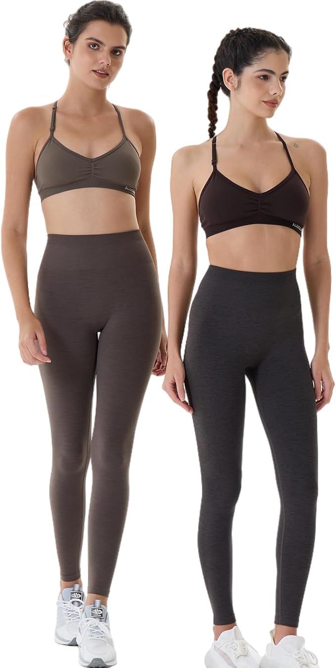 AUROLA Workout Leggings for Women Seamless Scrunch Tights Tummy Control Gym Fitness Girl Sport Active Yoga Pants