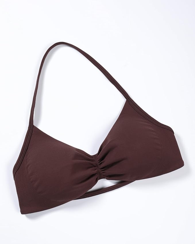 AUROLA Influence Strappy Bra Sports Bras for Women, Backless Padded Impact Strappy Bra Workout Gym Yoga with Removable Cups