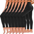 TNNZEET 7 Pack Leggings for Women - High Waisted Yoga Pants with Pockets Black Leggings Women Full Length & Capri