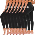 TNNZEET 7 Pack Leggings for Women - High Waisted Yoga Pants with Pockets Black Leggings Women Full Length & Capri