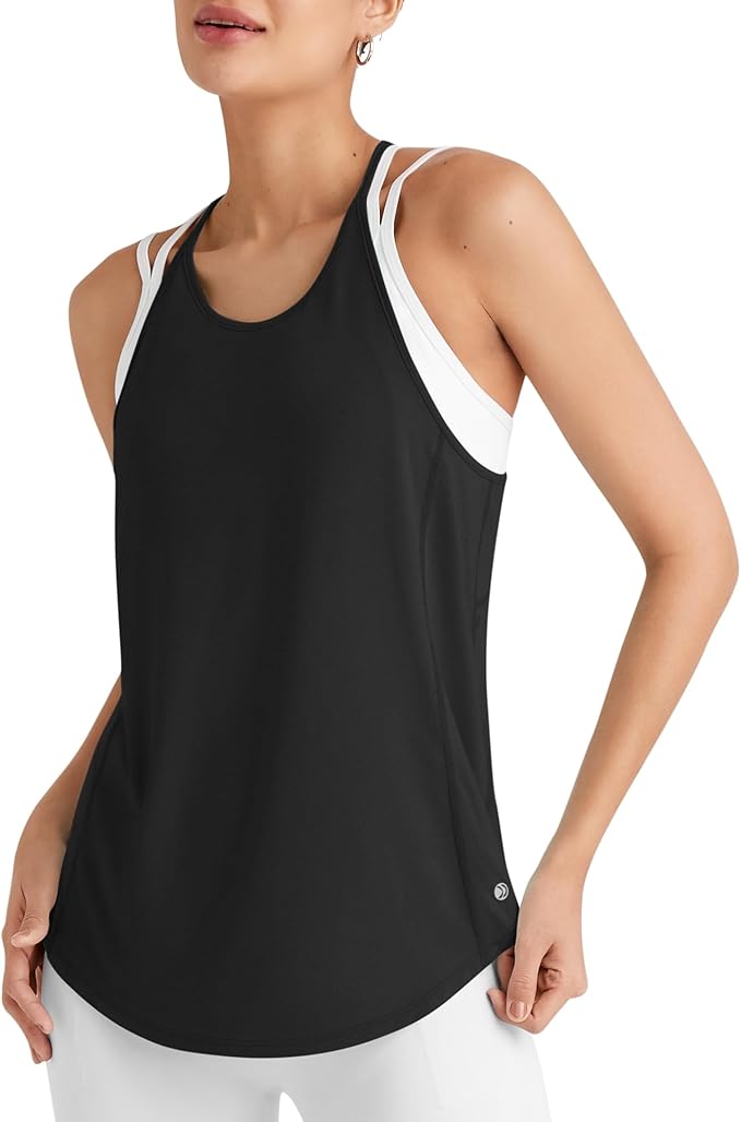 G4Free Workout Athletic Tank Tops for Women Racerback Lightweight Gym Pilates Y-Back Loose Fit Running Tanks Top