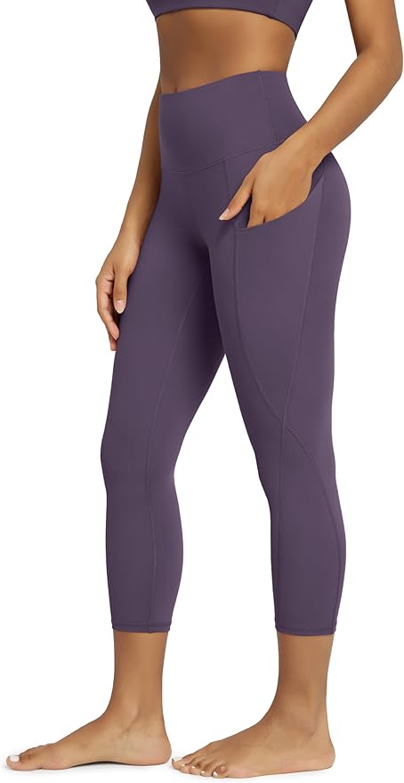 ODODOS Women's High Waisted Yoga Leggings with Pockets, Tummy Control Non See Through Workout Athletic Running Yoga Pants