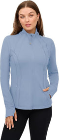 90 Degree By Reflex Full Zip Running Track Jacket Lightweight Athletic Slim Fit Jacket with Thumbholes