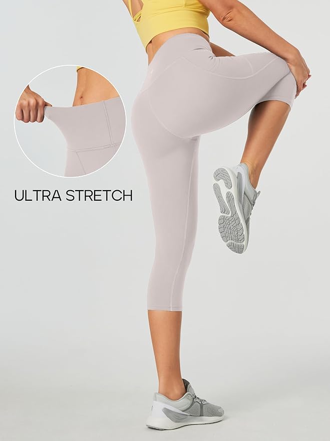Heathyoga Capri Leggings for Women High Waisted Capri Leggings with Pockets for Women Tummy Control Yoga Pants Women