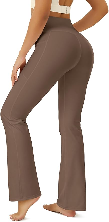 FOHOFO Yoga Pants Women, Flare Leggings for Women with Pockets Crossover High Waisted Bootcut Yoga Pants